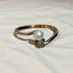 Anillo Perla Cultivada Circón Oro 18k