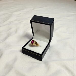 Anillo Boloco Piedra Rubi Oro 18k