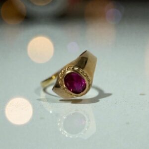 Anillo Boloco Piedra Rubi Oro 18k