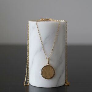 Cadena 2.0 Gr 50 Cm Disco 1.8 Gr 18K