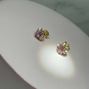 Aros Chatón 1.4 Gr Rosado 18K Atornillados