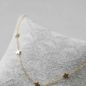 Cadena Modelo Lluvia De Estrellas 4.5 Gr 18K 50 Cm