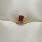 Anillo Sello Rubi 6.5 Gr 18K Todas Las Medidas