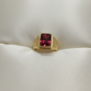 Anillo Sello Rubi 6.5 Gr 18K Todas Las Medidas