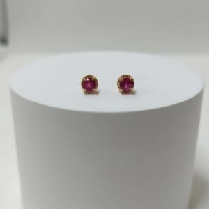 Aros Chaton Español 1.4 Gr 18K Rubi