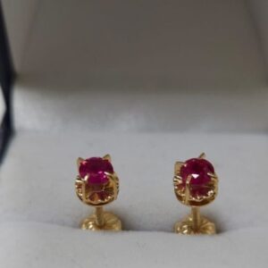 Aros Chaton Español 1.4 Gr 18K Rubi