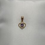 Colgante Corazon Piedra Rubi 0,7 Gr 18 K