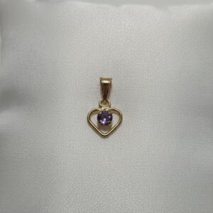 Colgante Corazon Piedra Rubi 0,7 Gr 18 K