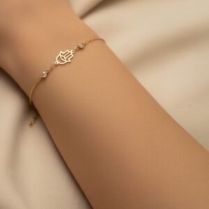 Pulsera Mano De Fatima En Oro 18k 1.3 Gr