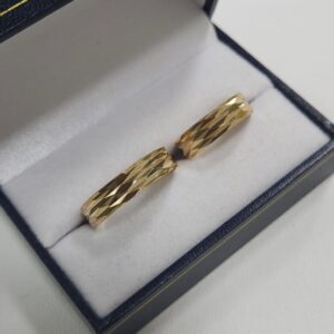 Argollas 5 Gr 5 mm Diamantadas Todas Las Medidas 18K