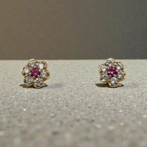 Aro roseta Bebe 1.2 gr tornillo tope Oro De 18k