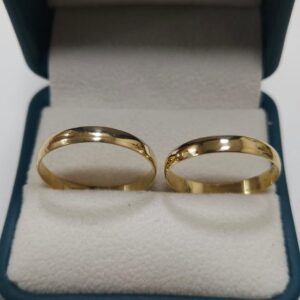 Argollas 3 mm 2.6 Gr El Par Oro 18K
