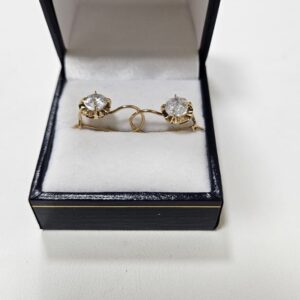 Aros Chatón Colgate Fijo 18k Circón Suizo 1.7 Gr