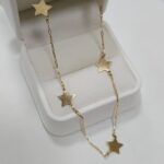 Cadena Modelo Lluvia De Estrellas 4.5 Gr 18K 50 Cm