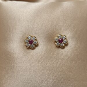 Aro roseta Bebe 1.2 gr tornillo tope Oro De 18k