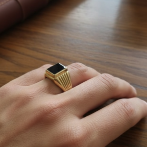 Anillo Sello Onix 6,5 Gr 18k Todas Las Medidas