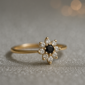 Anillo Roseta Onix Oro 18k