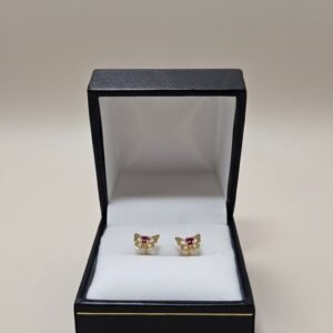 Aros Mariposa 0,7 Gr Oro 18K Rubi
