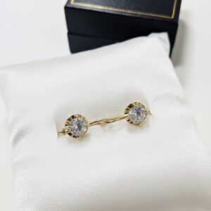 Aros Chatón Colgate Fijo 18k Circón Suizo 1.7 Gr