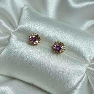 Aros Chatón 1.4 Gr Rosado 18K Atornillados