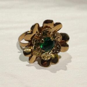 Anillo Flor Bella Esmeraldina 18k