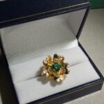 Anillo Flor Bella Esmeraldina 18k