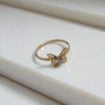 Anillo Mariposa Juvenil Circón ORO 18 K