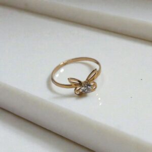 Anillo Mariposa Juvenil Circón ORO 18 K