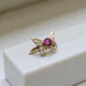 Anillo Mariposa Rubi 18K Juvenil
