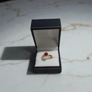 Anillo Cuello Payaso Rubi Oro 18k