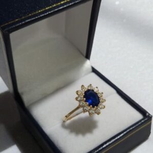 Anillo Leidy Con Zafiro Oro 18k