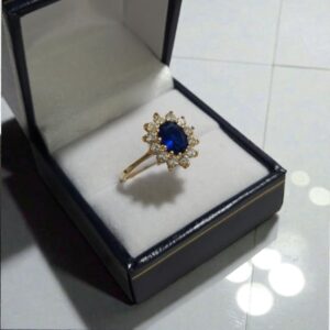 Anillo Leidy Con Zafiro Oro 18k